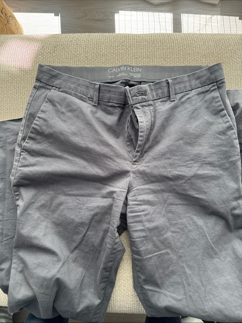 Calvin Klein Men's Charcoal Gray Chino Pants